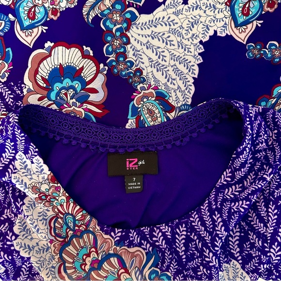 SOLD 🛍️ Iz Byer Girl's Multicolored Boho Eyelet Embroidered Bell Sleeve Dress - Picture 7 of 7